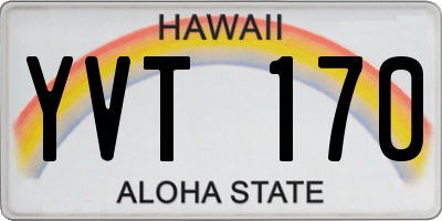 HI license plate YVT170
