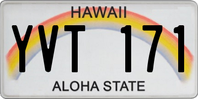 HI license plate YVT171