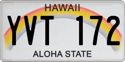 HI license plate YVT172
