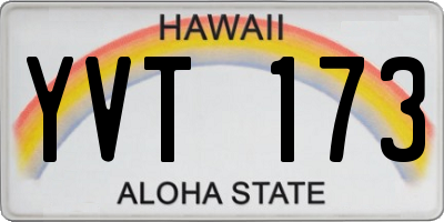 HI license plate YVT173
