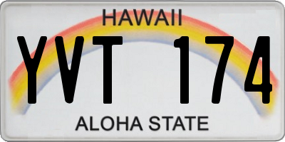 HI license plate YVT174