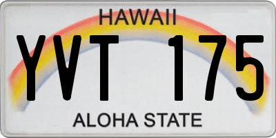 HI license plate YVT175