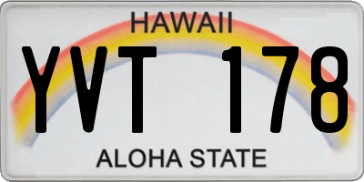 HI license plate YVT178