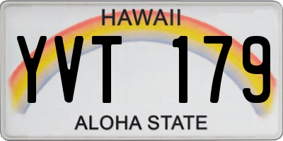 HI license plate YVT179