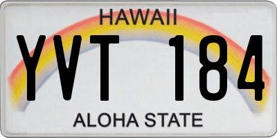 HI license plate YVT184