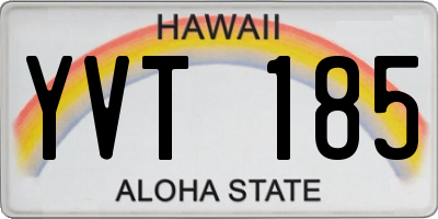 HI license plate YVT185