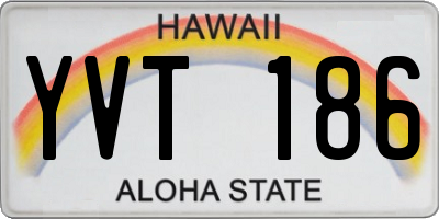 HI license plate YVT186