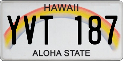 HI license plate YVT187