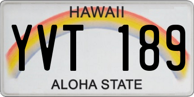 HI license plate YVT189
