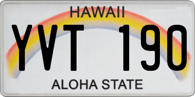 HI license plate YVT190