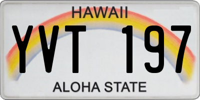 HI license plate YVT197