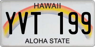 HI license plate YVT199