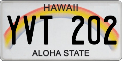 HI license plate YVT202
