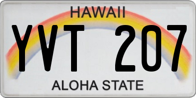 HI license plate YVT207