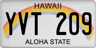 HI license plate YVT209