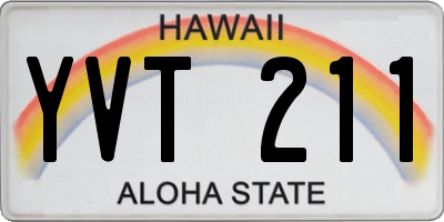 HI license plate YVT211