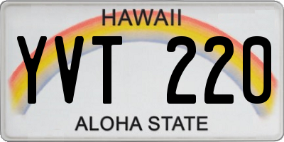 HI license plate YVT220