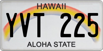 HI license plate YVT225