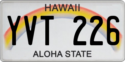 HI license plate YVT226