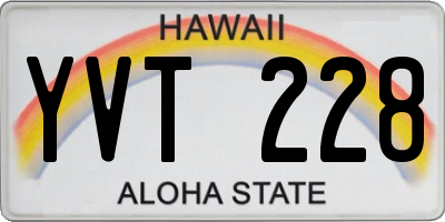 HI license plate YVT228