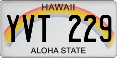 HI license plate YVT229
