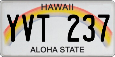 HI license plate YVT237