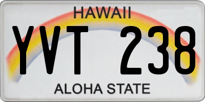 HI license plate YVT238