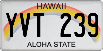HI license plate YVT239
