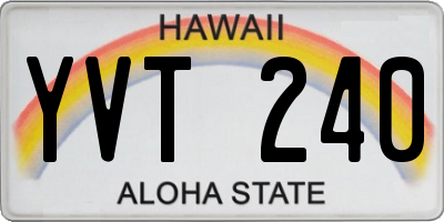 HI license plate YVT240