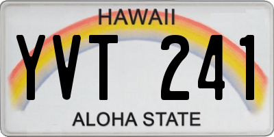 HI license plate YVT241