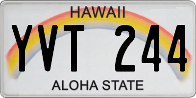 HI license plate YVT244