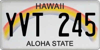 HI license plate YVT245
