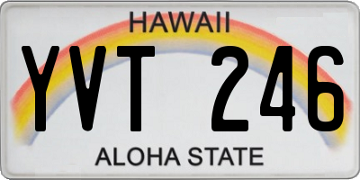 HI license plate YVT246