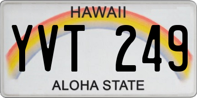 HI license plate YVT249