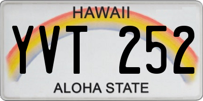 HI license plate YVT252