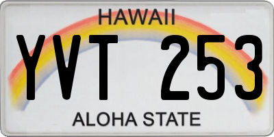 HI license plate YVT253