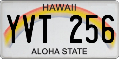 HI license plate YVT256