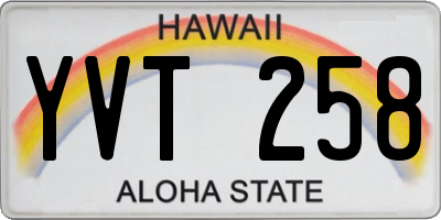 HI license plate YVT258