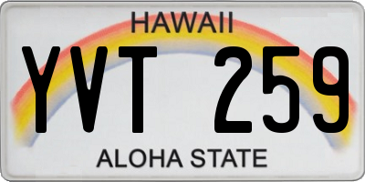 HI license plate YVT259