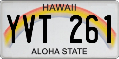 HI license plate YVT261