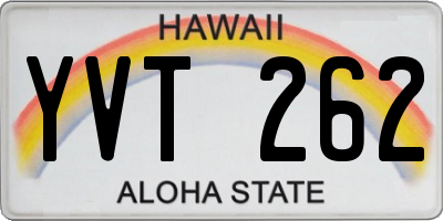 HI license plate YVT262