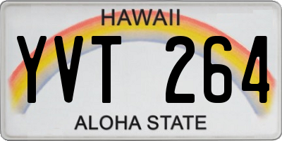 HI license plate YVT264