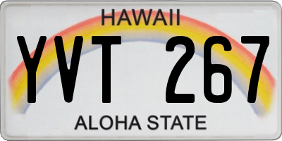 HI license plate YVT267
