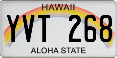 HI license plate YVT268
