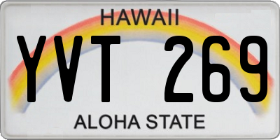 HI license plate YVT269