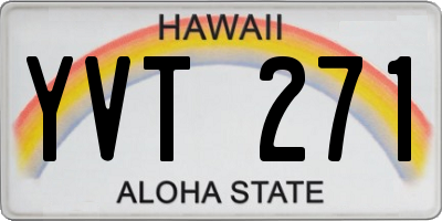 HI license plate YVT271