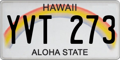 HI license plate YVT273