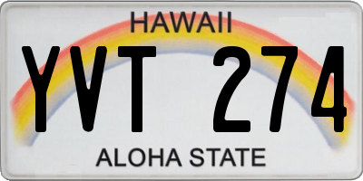 HI license plate YVT274