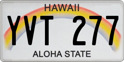 HI license plate YVT277