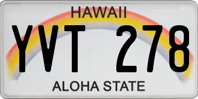 HI license plate YVT278